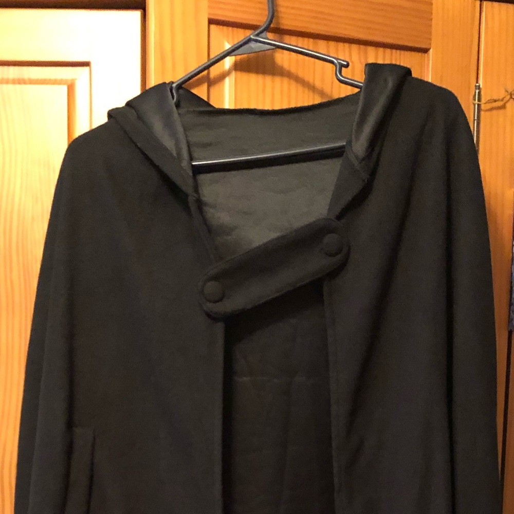 Black Celtic cape with hood size extra large